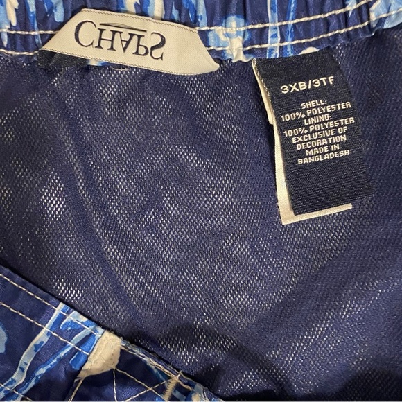 Chaps Swim Shorts Big Man Plus Size 3X Tropical Blue Side Pocket Y2K - Picture 5 of 10